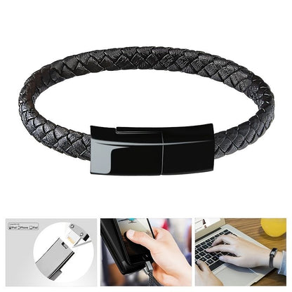 ANSTY Portable Leather Charger USB Cable Bracelet